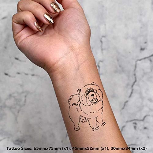 Azeeda 4 x 'Chow Chow Dog' Ideiglenes Tetoválás (TO00009719)