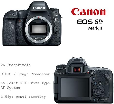 Canon EOS 6D Mark II Wi-Fi Digitális TÜKÖRREFLEXES Fényképezőgép Készlet Power Akkumulátor Markolat & 64 gb-os Memória Kártya