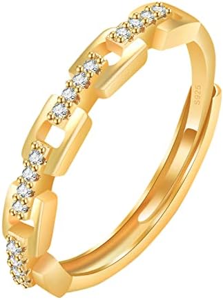 Gyűrű Nyitva Prémium Vonal Luxus Fény Ékszerek Geometriai Gyűrűk Egyszerű Gyűrű Szett Nők számára (Arany, Egy Méret)