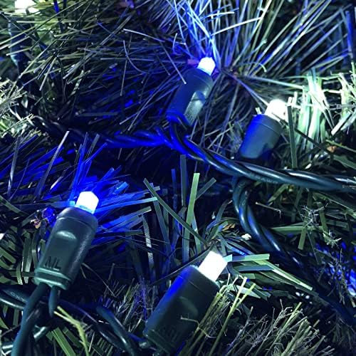 FOKATOM 5MM 50 LED Karácsonyi Fények, Blue & White Karácsonyi Fények, a Negyedik július Dekorációk, 17ft Mini Széles Látószögű