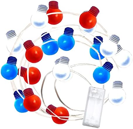 USA String Fények július 4. Függetlenség Napja Dekoratív LED String Fények, elemes LED String Lámpák Távoli július 4-én Villogó Karácsonyi