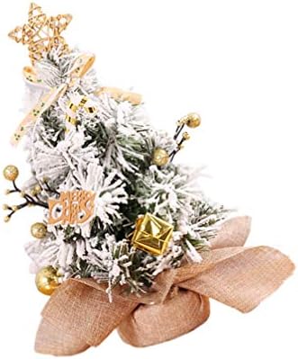 30cm Mesterséges Mini karácsonyfa Mini Asztali karácsonyfa Zsákvászon Alap, valamint a Masni Dekoráció (Arany)