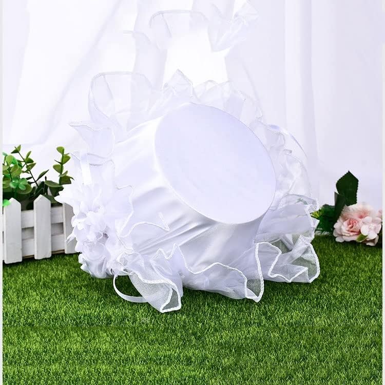 MIAOHY Esküvői Csipke Virág Kosár Fehér Menyasszonyi koszorúslány Hinti Virág, Kis Virág Kosár Esküvői Kellékek (Szín : Egy, Méret : Egy Méret)