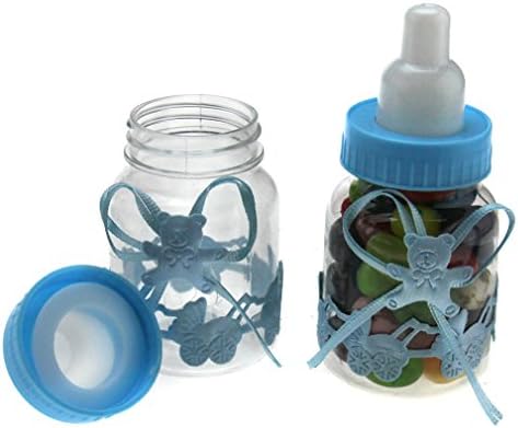 Mikro Kereskedők 24pcs Candy Doboz Tölthető Üveg babaváró Buli, Keresztelő Kék Candy Üveg