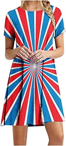 Női Amerikai Zászló Maximum július 4-én Ujjatlan/Rövid Ujjú Nyakkendő Festék, Nyomtatás, Póló, Alkalmi Függetlenség Napja Hazafias
