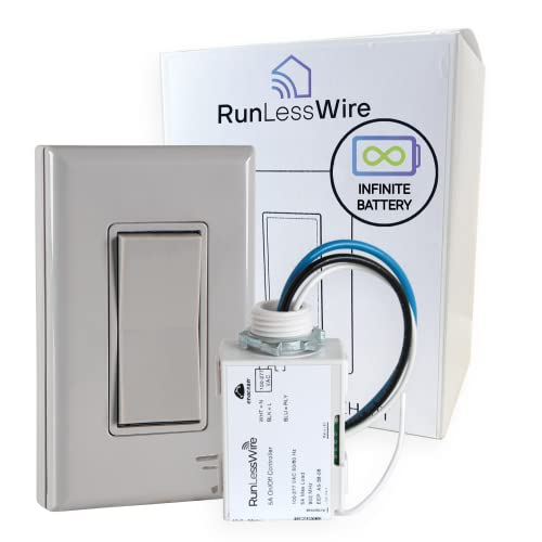 RunLessWire Alapvető Vezeték nélküli Kapcsoló & Vevő Készlet, NEM Elemeket, vagy WiFi Szükséges, DIY, Távoli 150+ft RF Tartományban