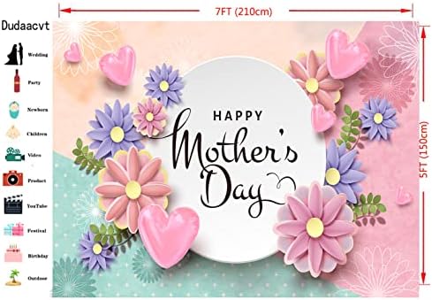 Dudaacvt 7x5ft Boldog anyák napját Hátteret, anyák Napi Virágos Háttér anyák Napi Party Dekoráció Háttérben