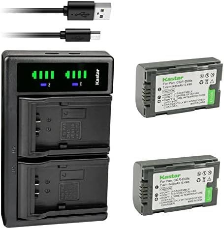Kastar CRG-D08S LTD2 USB Akkumulátor Töltő Kompatibilis Panasonic CGA-D320, CGA-D320A/1B, CGA-D320E/1B, ft ajánlás-D28A/1B,