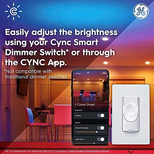 GE CYNC Smart LED Ostya Mélysugárzók, színváltó-Fehér Tónusok Ostya Fények, Nem Süllyesztett Ház Szükséges, 4 Hüvelyk (3 Csomag)