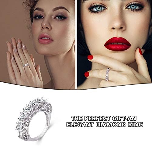 2023 Új Intarziás Divat Személyiség Cirkon Eljegyzési Gyűrű Ékszer Női Gyűrű Gyűrű Női Gyűrű Gyűrűk Szorongás Gyűrű Mérete 13 (Ezüst, 10)
