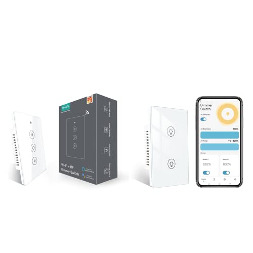 MoesGo WiFi Smart Dimmer Kapcsoló, Semleges Vezeték Szükséges, 2.4 G WiFi Dimmer Kapcsoló, Távirányító Contral Intelligens Élet
