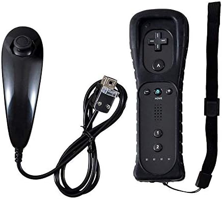 a Nintend Wii Játék Konzol Bal-Jobb Készlet Wii Nunchuck Joystick Gamepad Tartozékok Távirányító (NEM Motion Plus) (Szín : Fekete)