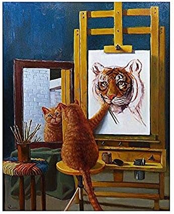 Norman Catwell által Louise Heffernan vörös Cirmos Macska, Tigris Szeszélyes Humoros Vicces Art Nyomtatás Poszter 8x10