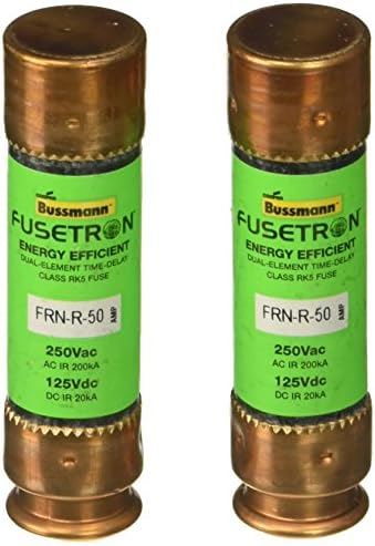 Bussmann BP/FRN-R-50 50 Amp Fusetron Dual Element-Idő Késleltetés Jelenlegi Korlátozó Osztály RK5 Biztosíték 250V Kártolt UL, 2-Pack