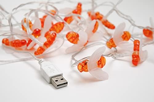Méh Alakú Húr Lámpák 20LEDs Beltéri Meleg Fehér Fény, USB Powered (2%/Doboz).
