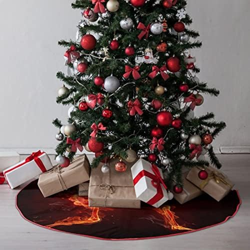 Gitáros - Sorozat Tüzes karácsonyfa Szoknya Puha Plüss Piros Fedezett Karácsonyi Party, Ünnepi Dekoráció, Beltéri, Kültéri
