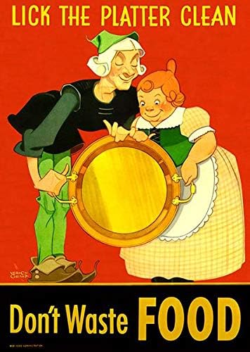 Nyald A Tál Tiszta - nem Hulladék, Élelmiszer - 1944-Ben - második világháború - Propaganda-Plakát