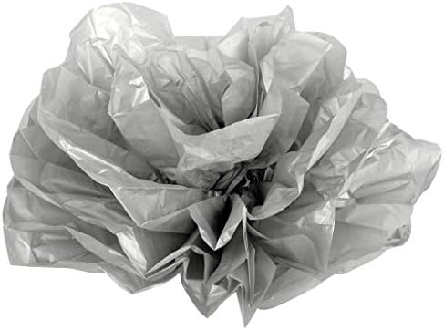 Nagy Papír Rózsa, Virág, Szövet Fali Hátteret/Szék - 50cm | Ezüst | 1 Pc.