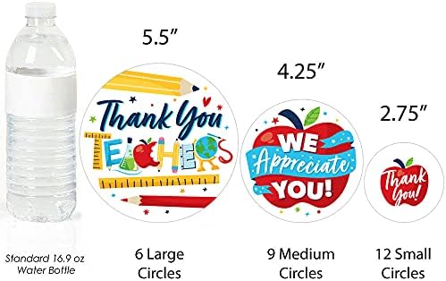 Nagy Dot a Boldogság Köszönöm a Tanárok - tanárok Óriás Kör Konfetti - Parti Dekoráció - Nagy Konfetti 27 Szám