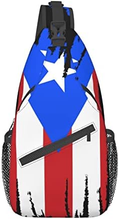 Puerto Rico Zászló Parittya Kors Hátizsák, Táska Mellkasi Táska, Férfiak, Nők, Utazás, Túrázás Daypack