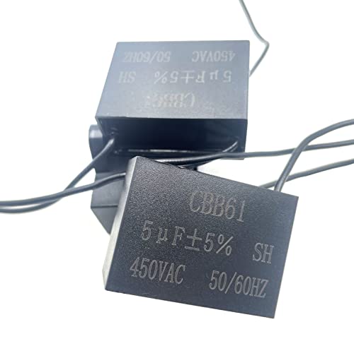 3Pcs CBB61 Celiling Kondenzátor Ventilátor 2-Vezetékes 5uF 450V AC 50/60Hz Fémbevonatú Polipropilén Fólia Kondenzátor