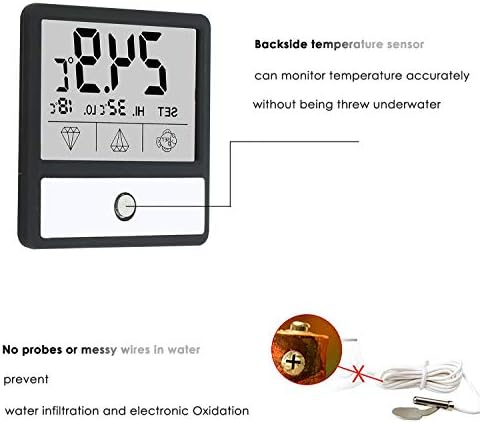 Akvárium Hőmérő, Digitális Érintőképernyős akvárium Hőmérő, Nagy LCD Kijelző, Stick-a Tartály Hőmérséklet Érzékelő Biztosítja