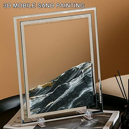 Daoyuan Mozgó Homok Art Képek,Dinamikus Homok Festmények,3D Sandscape Asztali Dekoráció Kerettel Bázis Office/Nappali,Felnőtt Pihentető