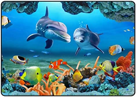 XOLLAR 80 x 58 Nagy Gyerekek Terület Szőnyegek Víz alatti Világ Állatok Puha Gyerekszoba Baba Playmat Szőnyeg Gyerek Játszik