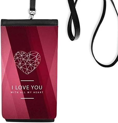 Vörös Bor Valentin-Nap a Szeretet, a Telefon Wallet Pénztárca Lóg Mobil Tok Fekete Zseb