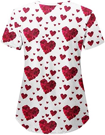 Blusa de hírszerző de San Valentín de uniforme de oficina Superior con Cuello en V Manga de Corta de Verano para Mujer 13