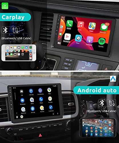 2G 32G Android Dupla Din autórádió Vezeték nélküli Apple Carplay, Rimoody 10.1 Hüvelykes érintőképernyő autórádió GPS Navigáció Bluetooth
