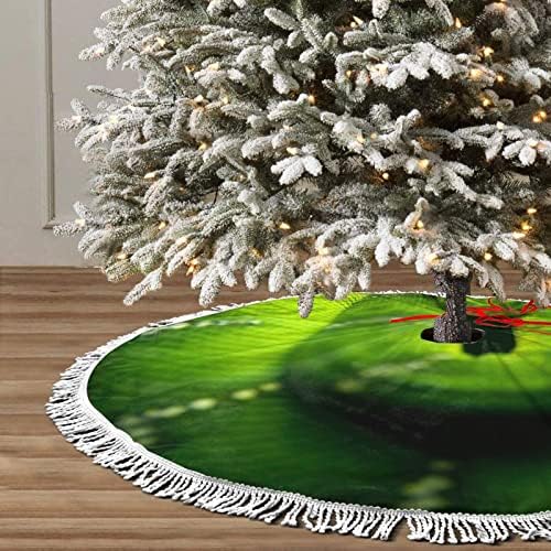 Zöld Kígyó karácsonyfa Szoknya, karácsonyfa Szoknya Szőnyeg Tassel a Nyaralás, Esküvő Dekoráció 48