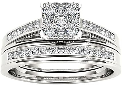 2023 Új Cirkon Intarziás Gyűrű Pár gyűrűt, Amerikai Klasszikus Ékszerek Európai Gyűrűk Nők Ékszerek Gyűrűk (Ezüst, 8)
