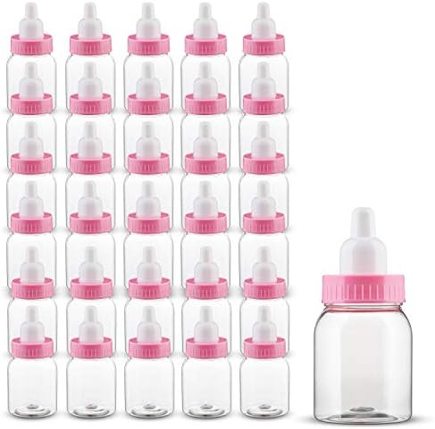MT Termékek Rózsaszín cumisüveg Baby Shower - 3.5 cm Magas - (48 Db) Baby Shower Szívességet a Felek, Játékok vagy Dekoráció