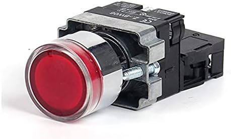 UNCASO 22mm Pillanatnyi XB2-BW3361 Kerek Nyomógomb Kapcsoló LED/Neon Fény 1NO 24V/AC220V/AC380V (Szín : Nc, Méret : 12V)