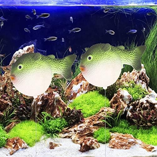 TOPINCN akvárium Mesterséges Világító Hal Szimuláció Fluoreszcencia Kis Globefish Dekoratív Hal, Akvárium Dekoráció Úszó Dísz a tapadókorong(Zöld)