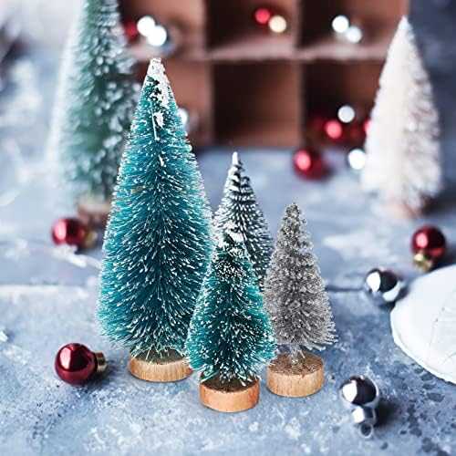 PRETYZOOM 28pcs Miniatűr karácsonyfa a Fa Alap, Mesterséges Mini Szizál Modell Fák Dísz, Ünnep Fél Asztali Dekoráció