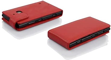 Cadorabo Esetben Kompatibilis Nokia Lumia 929/930 Candy Apple RED - Flip Stílus Esetben Készült Strukturált Műbőr - Pénztárca Etui