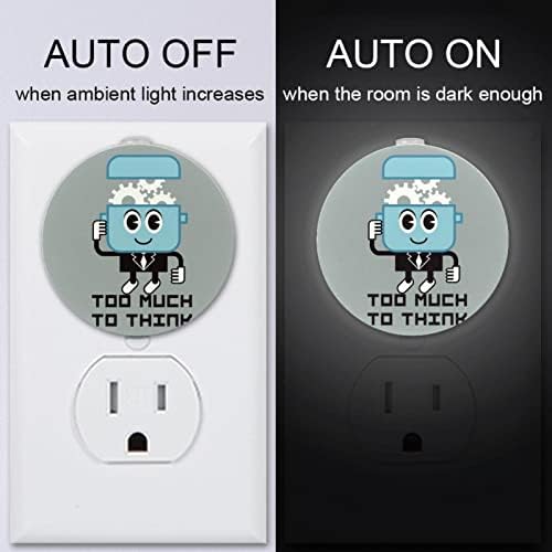 2 Csomag Plug-in Éjjeli LED-es Éjszakai Fény, az Alkonyat-hogy-Hajnal Érzékelő Gyerek Szoba, Gyerekszoba, Konyha, Vicces Rajzfilm Robot