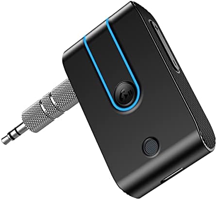 Ankilo Bluetooth 5.0 Aux Adapter Autó, Bluetooth Vevő Autó zajszűrő Támogatja a Kettős csatlakozó & Kéz nélküli Hívás, 10 Órás Akkumulátor-élettartam