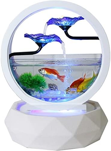 n/a LED 7 Színű akváriumban a Hal Vízi Akvárium lakberendezési Nappali Ökológiai Asztali Háztartási Kerek Üveg in Motion (Szín : Fehér,