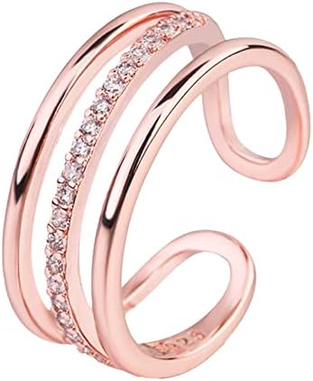 2023 Új Multi Layer Gyémánt Gyűrű Női Élő Gyűrűt Egyszerű Divat Ékszer, Virág, Sztreccs Gyűrű (Egy, Egy Méret)