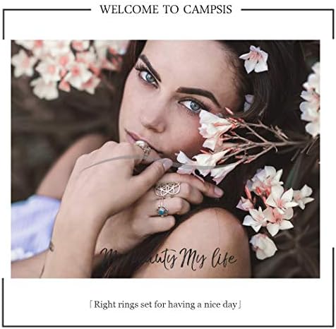 Campsis Bohém Csülök Gyűrű Készlet Strasszos Gyűrű Üreges Faragott Virág Gyűrű Geometria Ujját Ékszerek a Nők, Lányok(12 DB)
