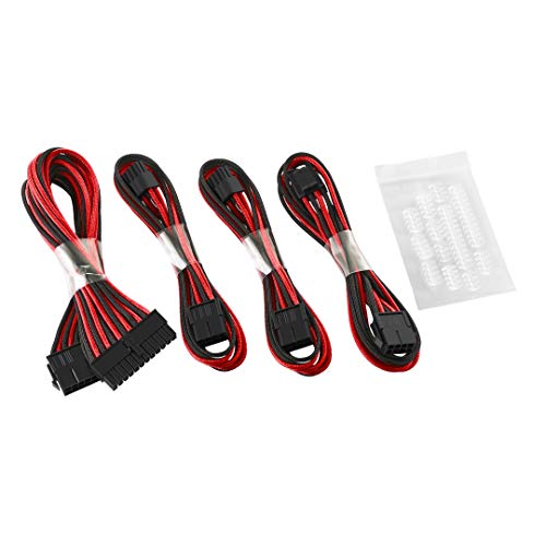 CableMod Dual 6+2 Sorozat Klasszikus ModFlex Ujjú Kábel Hosszabbító Készlet (Fekete + Piros)