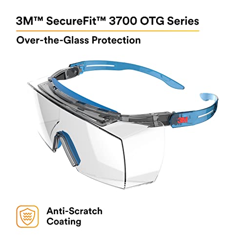 3M Biztonsági Szemüveg, SecureFit 3700 Series, Homlokát Őr, Anti-Karcolás, Illik Át a Szemüveg, víztiszta Lencse, Kék Templom