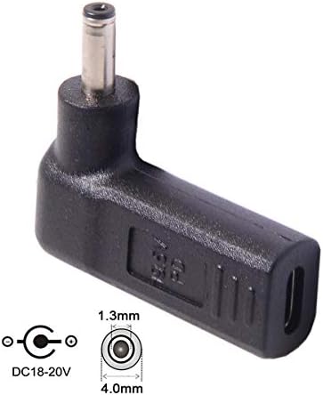 cablecc USB 3.1 C Típusú USB-C DC Adapter 19V PD Emulátor Ravaszt 90 Fokos Szögben (4.0x1.3mm)