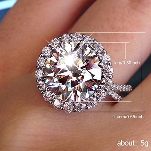 2023 Női Cirkónium-oxid Bling Gyémánt Eljegyzési Gyűrűt Sok Gyűrűk (Ezüst, 6)