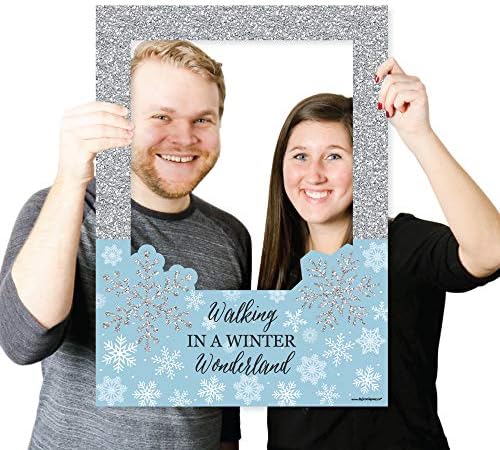 Nagy Dot a Boldogság Winter Wonderland - Hópehely karácsonyi Parti-Téli Esküvői Képkeret, Fotó Képkeret, valamint Kellékek