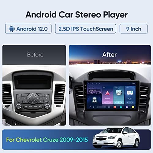 5G WiFi 8-Core Android 12 Autó Hifi a Chevrolet Cruze 2009-2015 az Apple Carplay Android Auto 9 Hüvelykes érintőképernyő, Bluetooth autórádió
