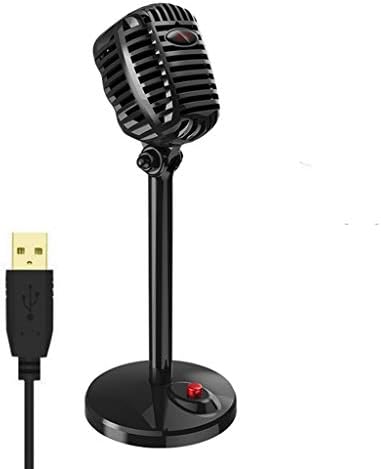 LMMDDP Mikrofon Vezetékes Stúdió zajszűrő Kondenzátor Asztali USB, 3,5 mm-es Mircophone a Számítógép Szakmai Retro Mikrofon (Szín : Stílus
